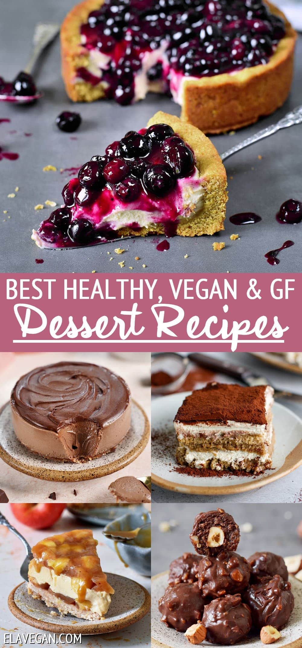 Pinterest Collage best healthy vegan & GF dessert recipes
