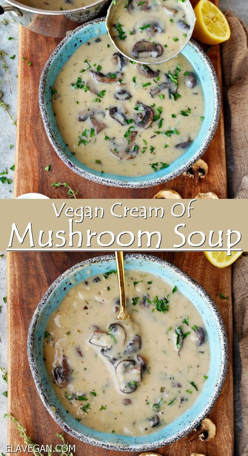 Pinterest Collage vegan, GF, Cream of Mushroom Soup