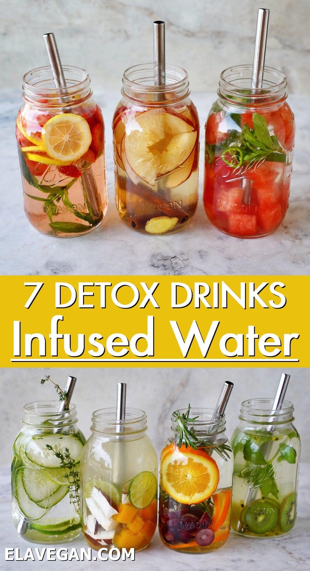 Pinterest Collage 7 detox drinks infused water