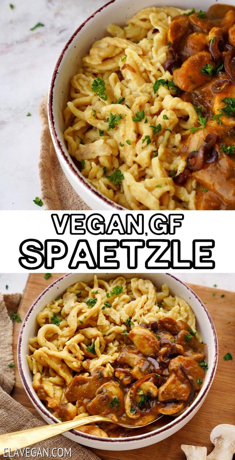 Pinterest Collage vegan, gluten-free spaetzle
