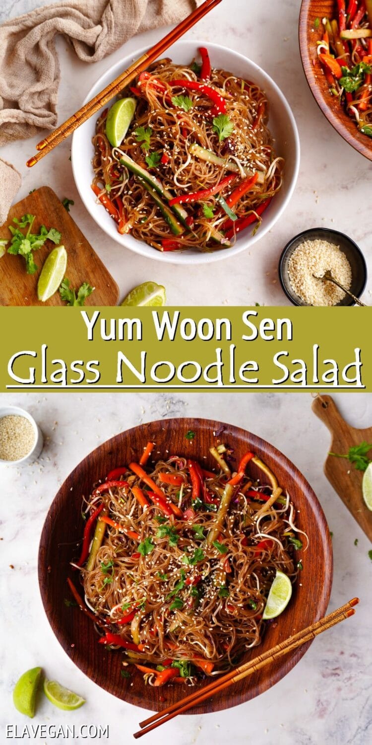 Pinterest Collage Yum Woon Sen Glass Noodle Salad