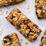close-up of homemade healthy granola bars