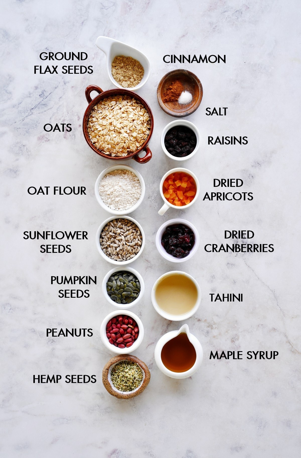 ingredients for muesli bars