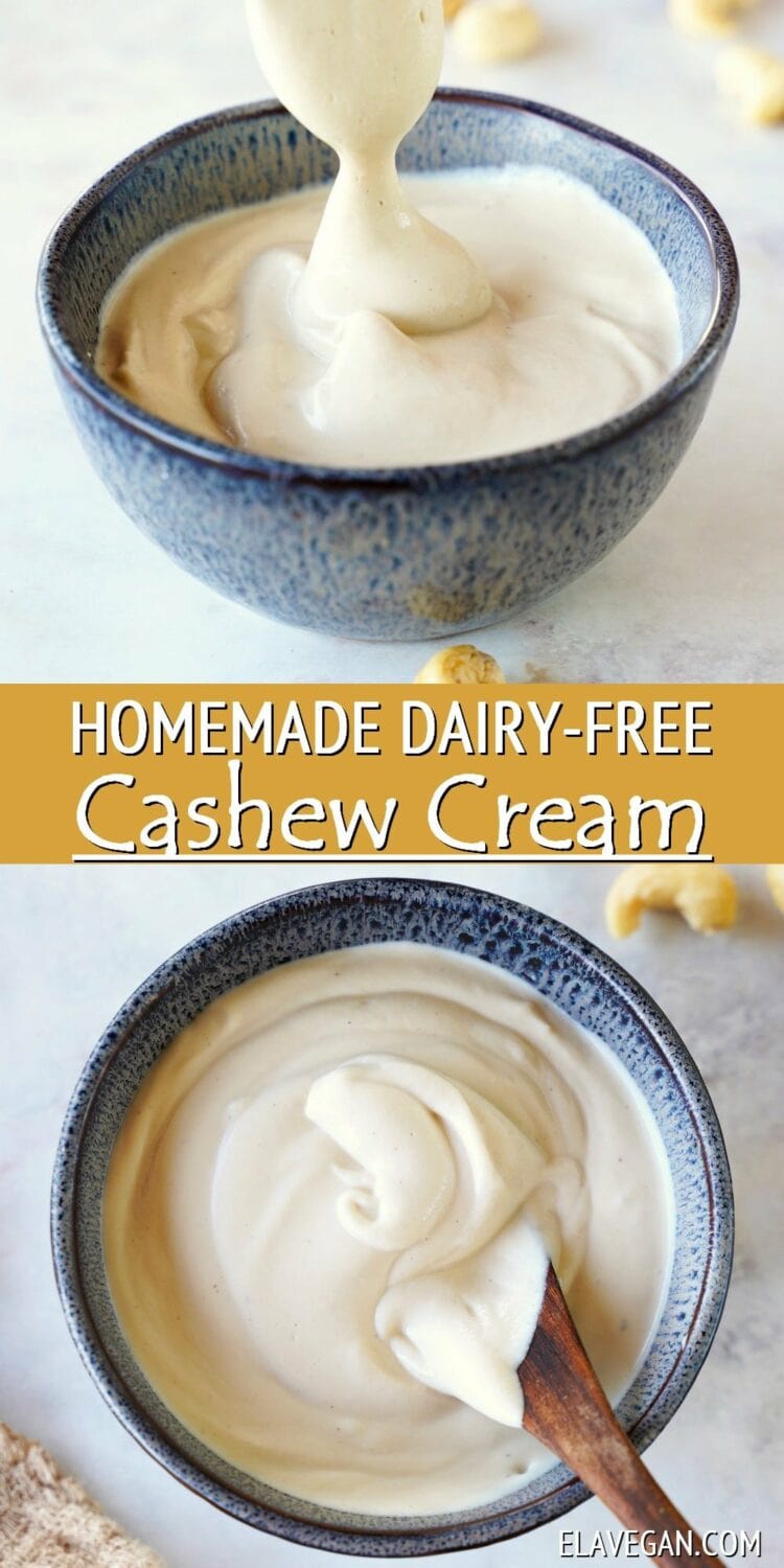 Pinterest Collage homemade dairy-free cashew cream