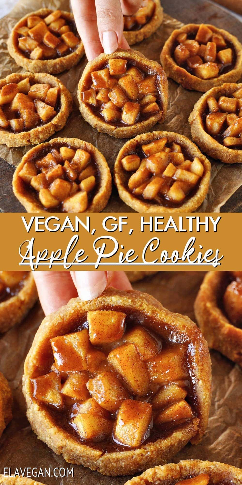 Pinterest collage vegan, gf, healthy apple pie cookies