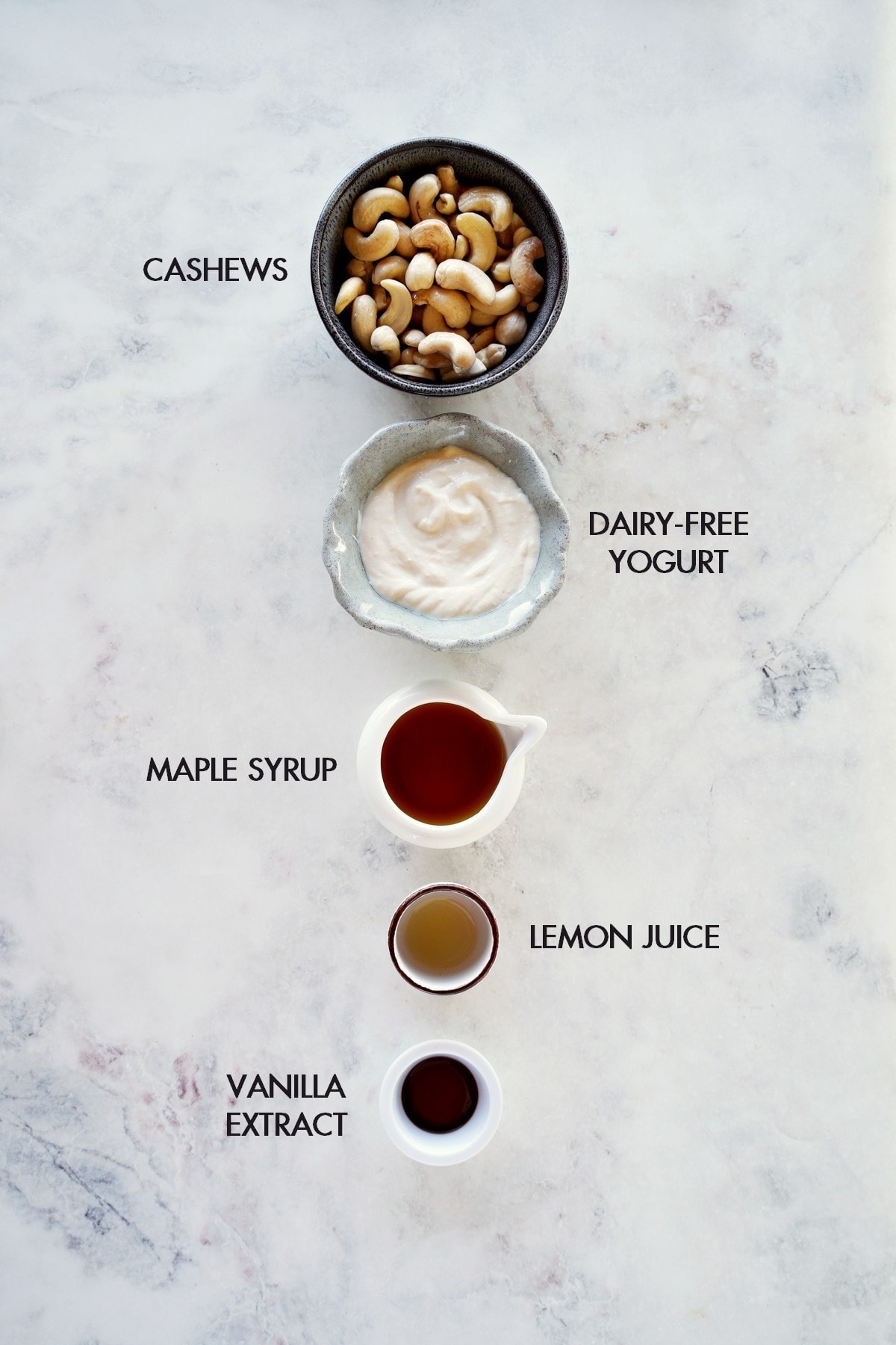 ingredients for frosting with cashews
