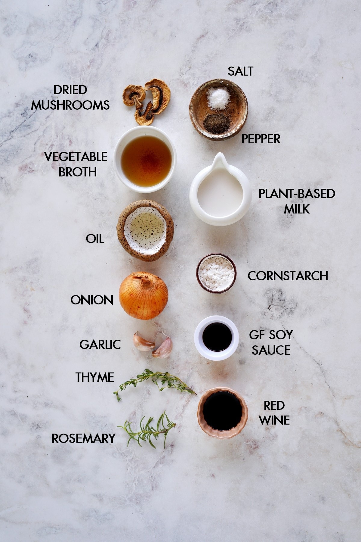 ingredients for mushroom gravy