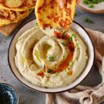 lentil hummus with homemade naan