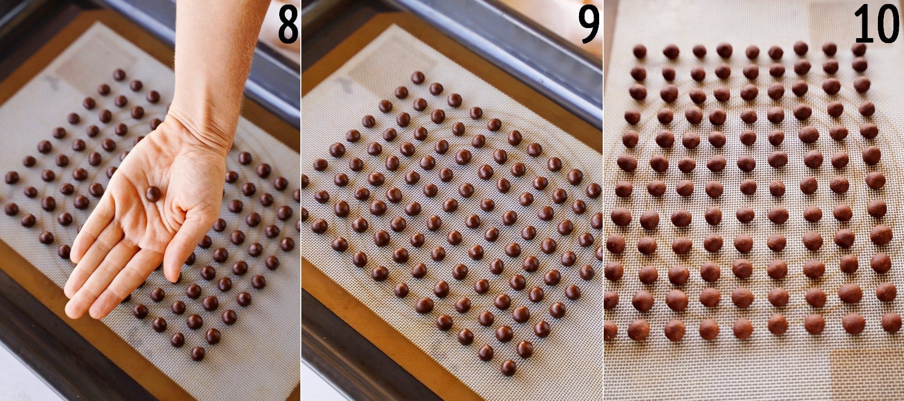 3 step-by-step photos how to make cocoa puffs