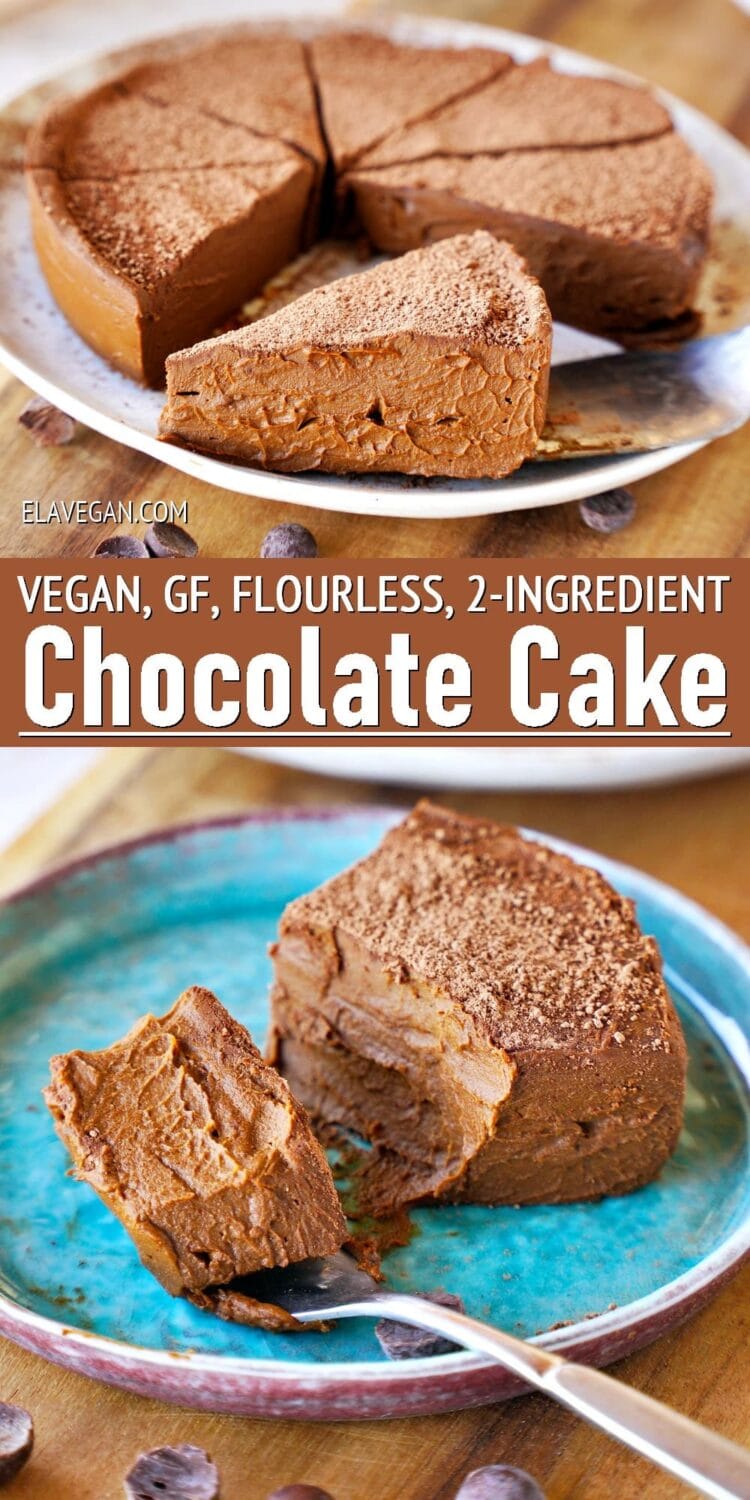 Pinterest Collage Vegan, GF, 2-Ingredient Chocolate Cake