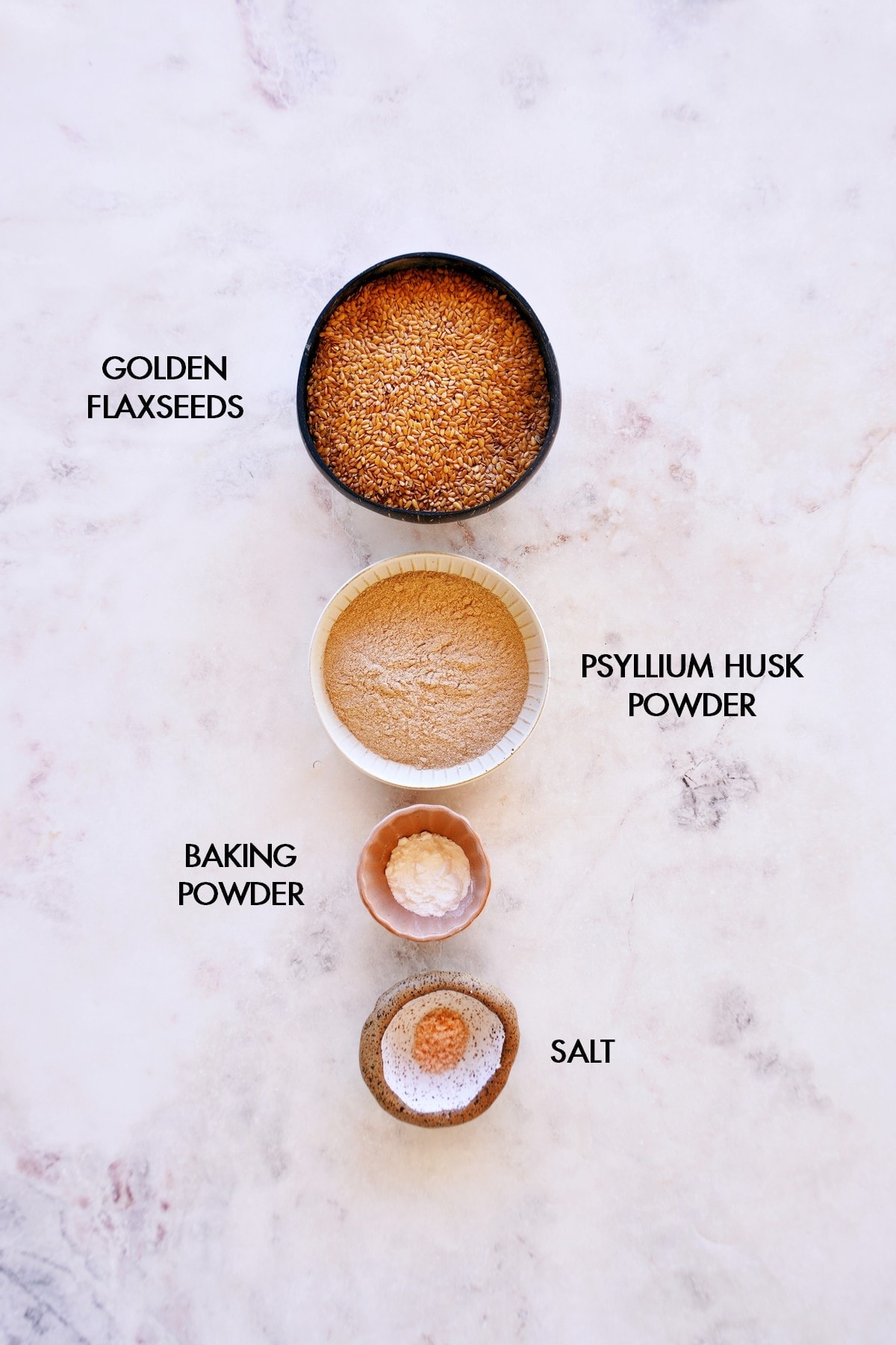ingredients for flaxseed bread