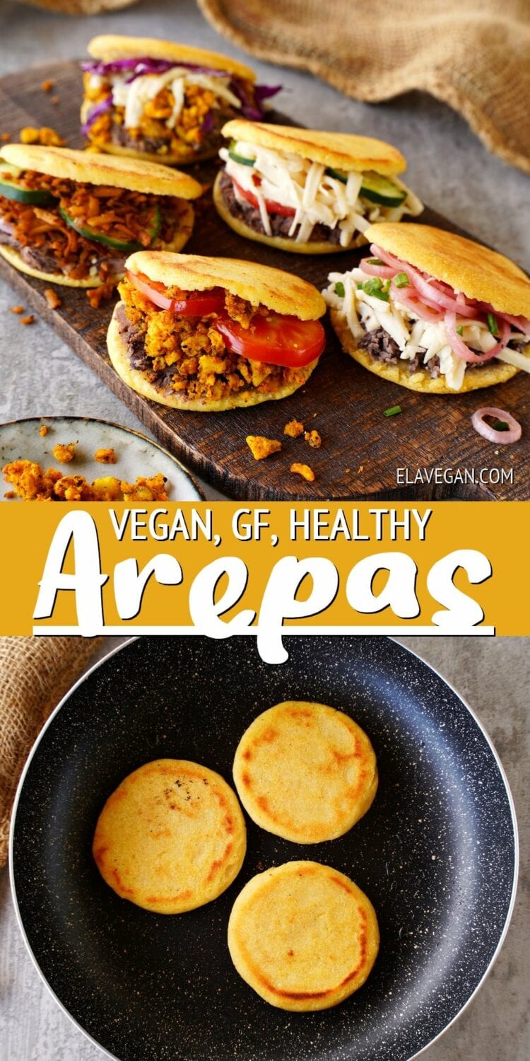 Pinterest Collage Vegan, GF, healthy arepas