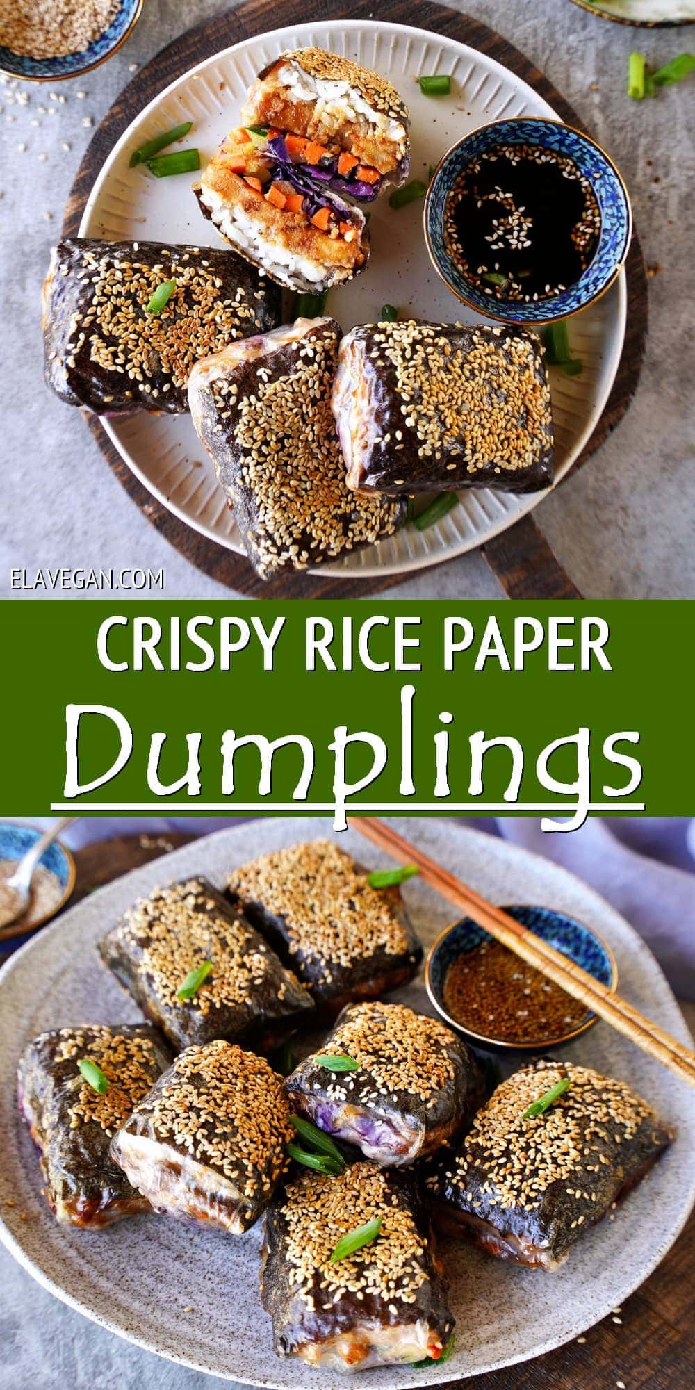 Pinterest Collage crispy rice paper dumplings