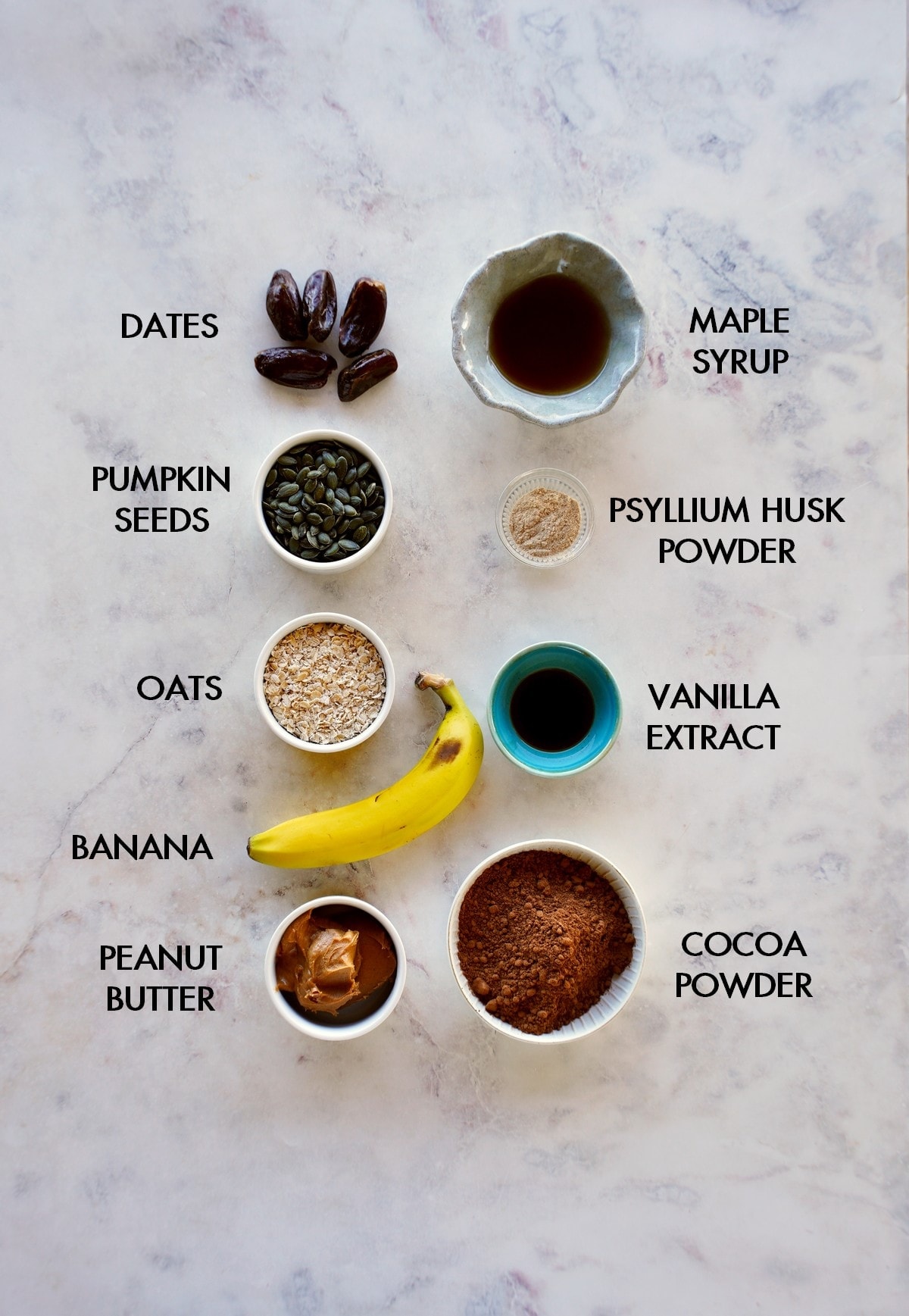 ingredients for banana peanut butter chocolate pie
