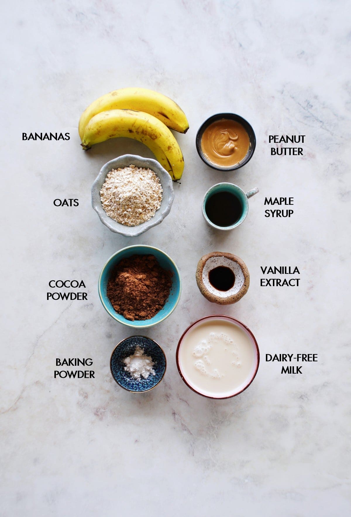 ingredients for chocolate baked oats