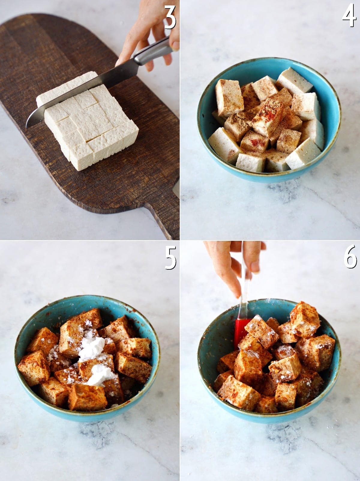 how to slice and season tofu