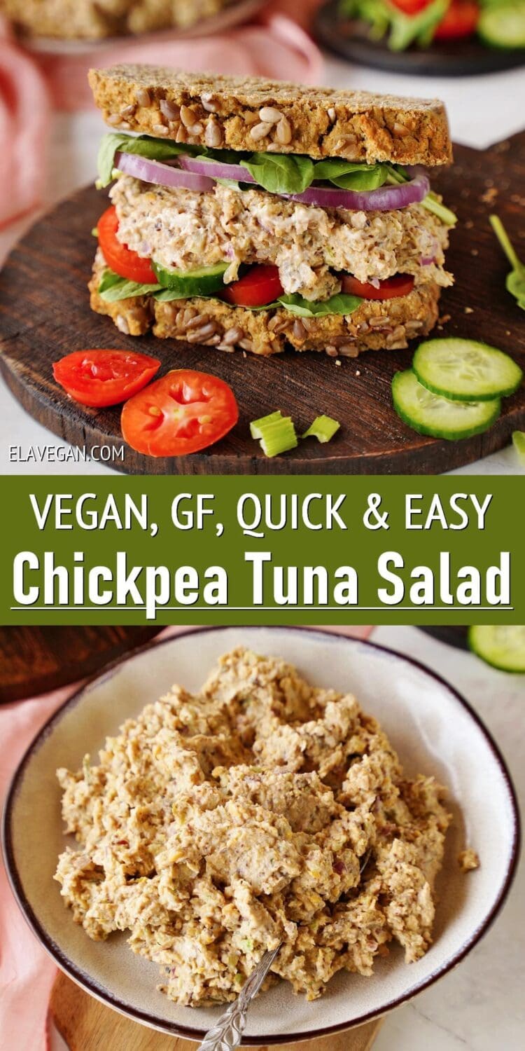 Pinterest Collage Vegan, GF, Quick & Easy Chickpea Tuna Salad