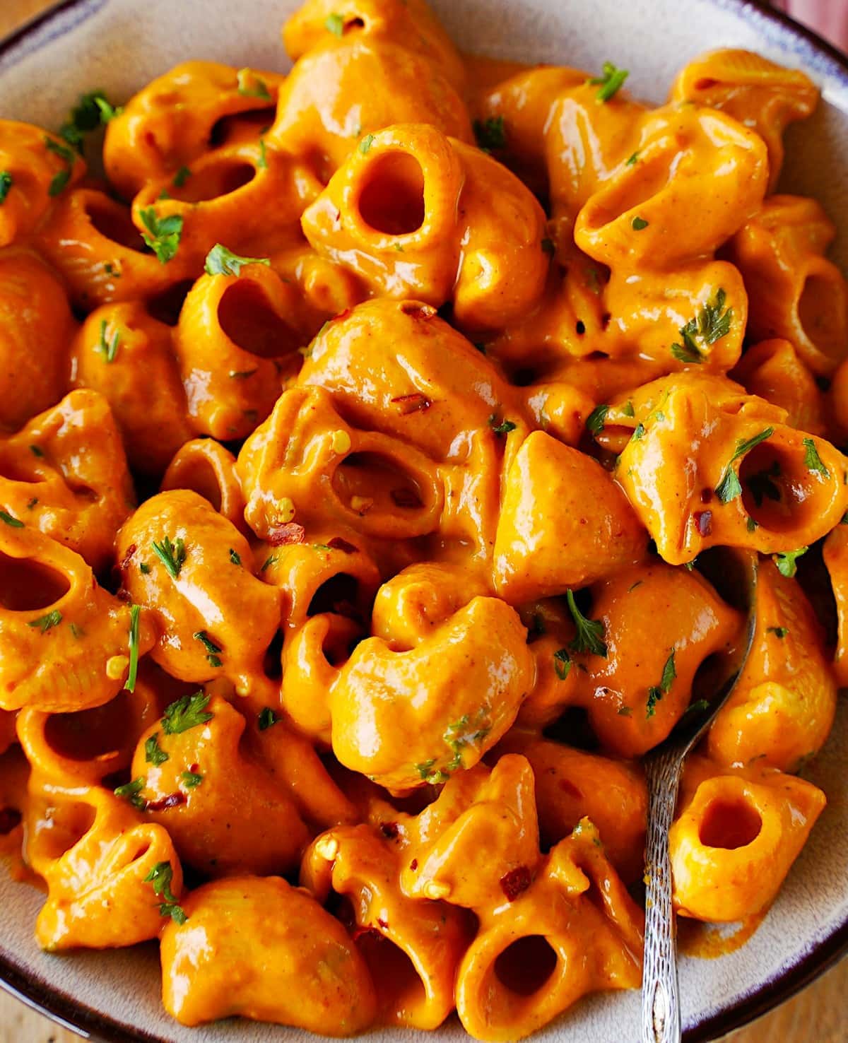 close-up red pasta sauce
