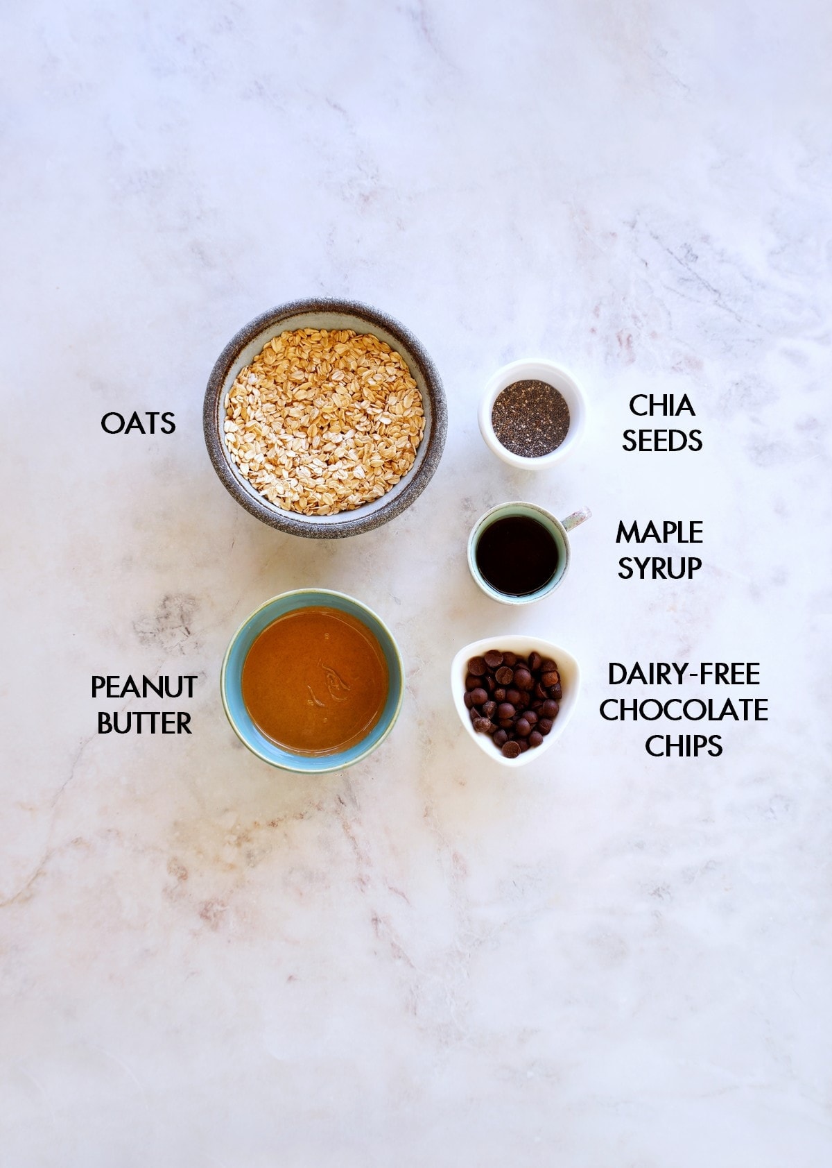 ingredients for PB oat balls