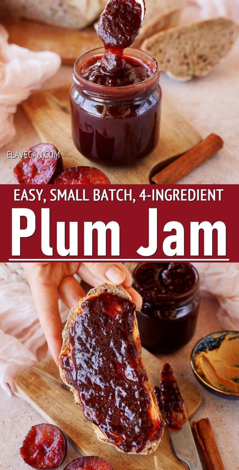 Pinterest Collage Easy, small batch, 4-Ingredient Plum Jam