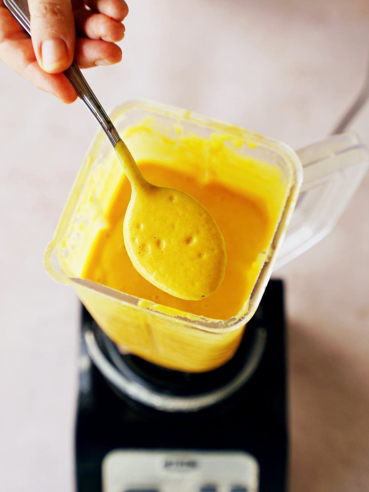 vegan butternut squash cheese sauce in blender