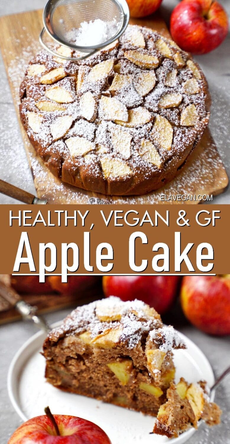 Pinterest Collage healthy vegan & GF apple cake