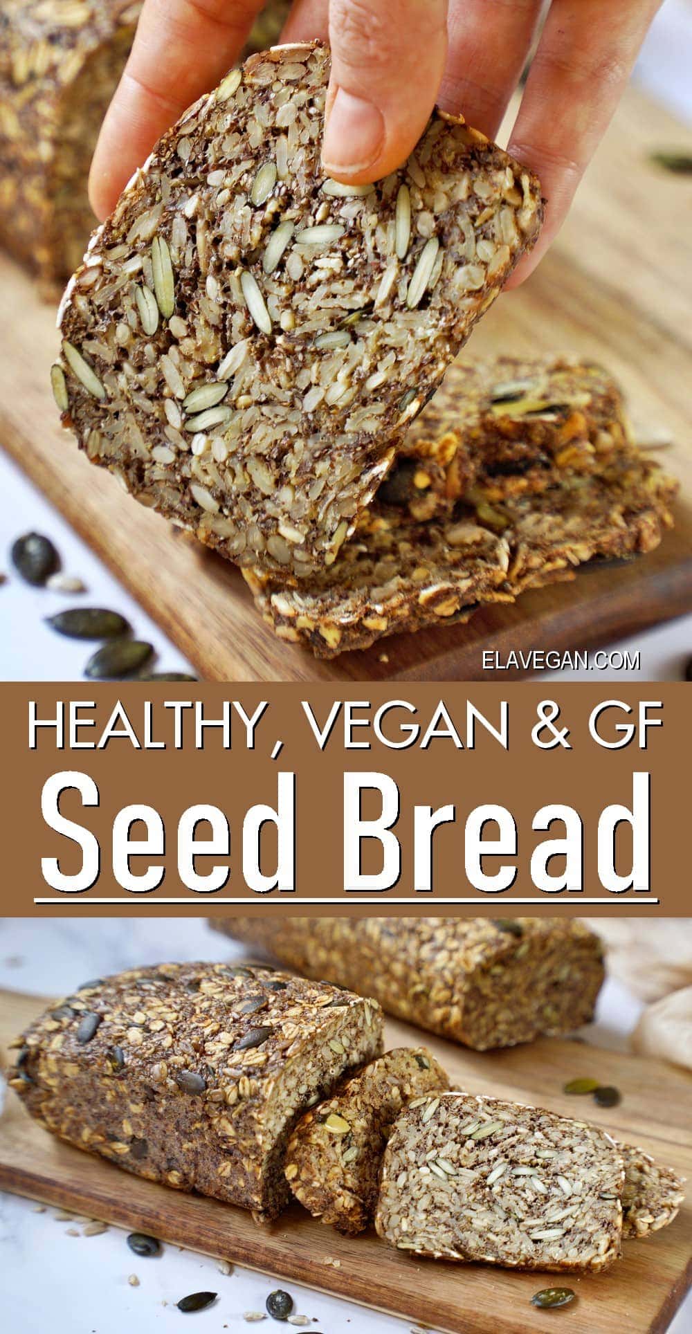 Pinterest Collage healthy vegan & GF seed bread