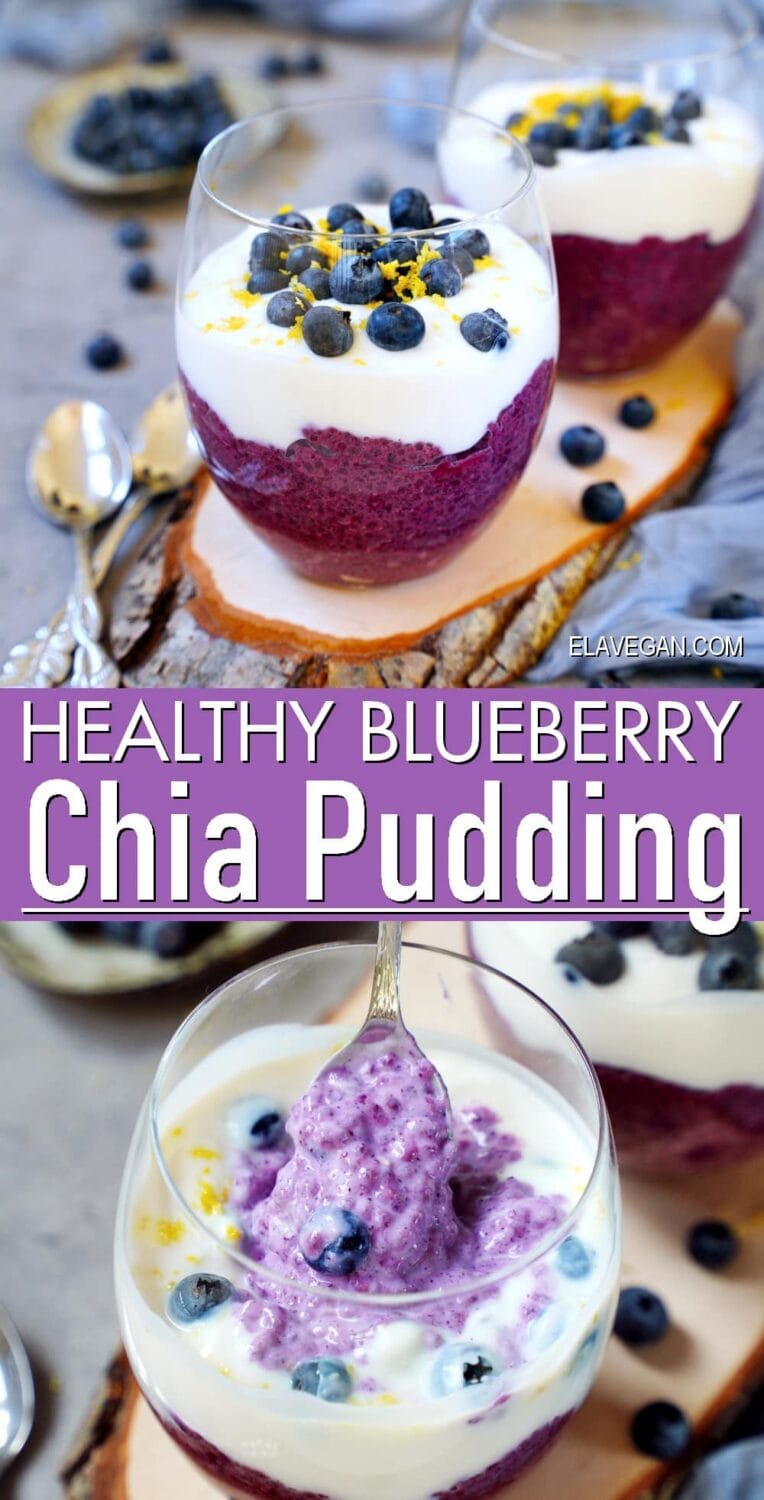 Pinterest Collage healthy blueberry chia pudding