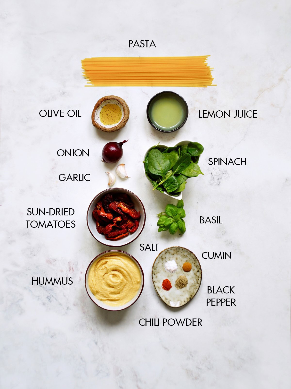 ingredients hummus pasta