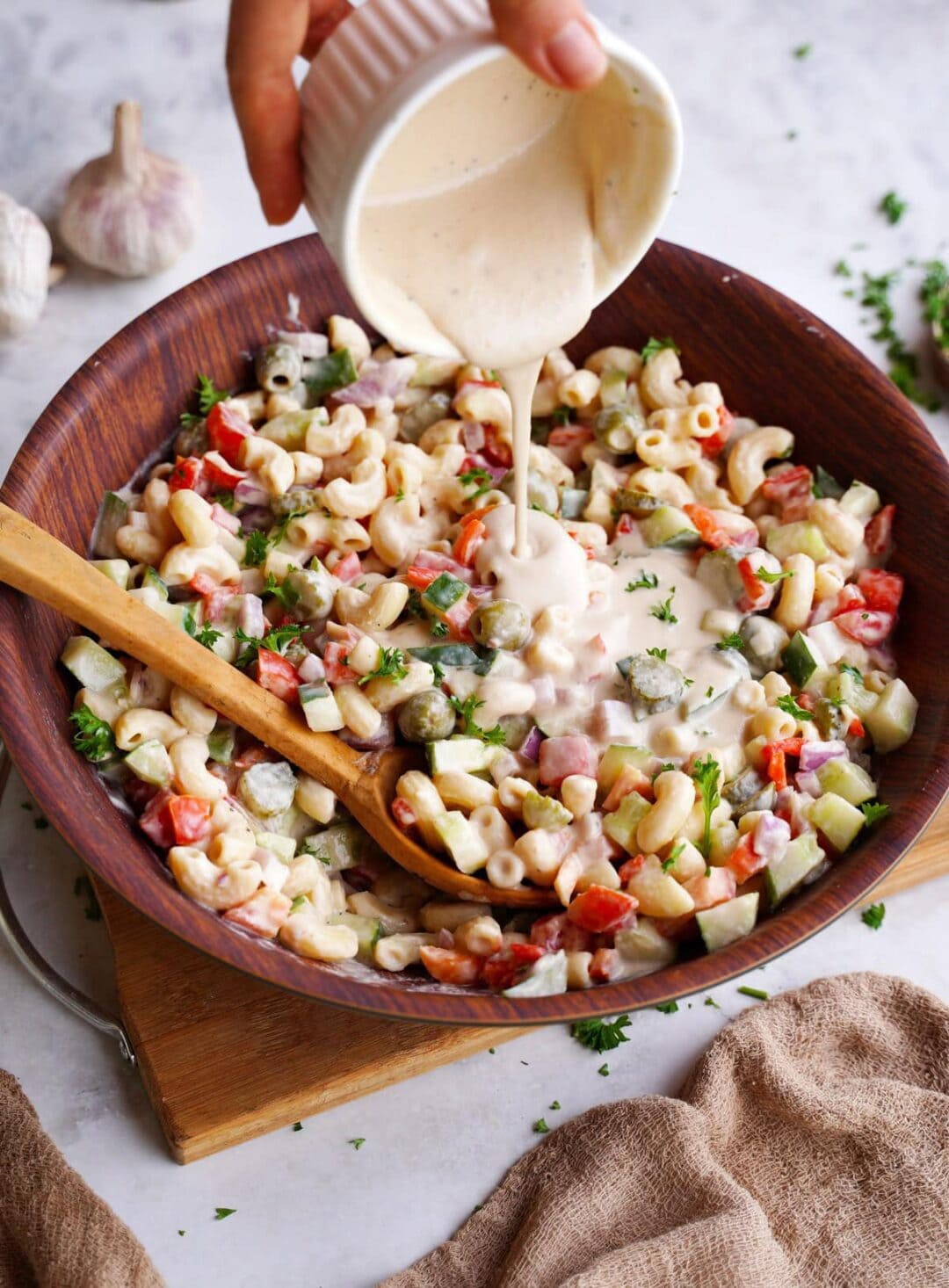 Vegan Macaroni Salad (No Mayo) - Elavegan