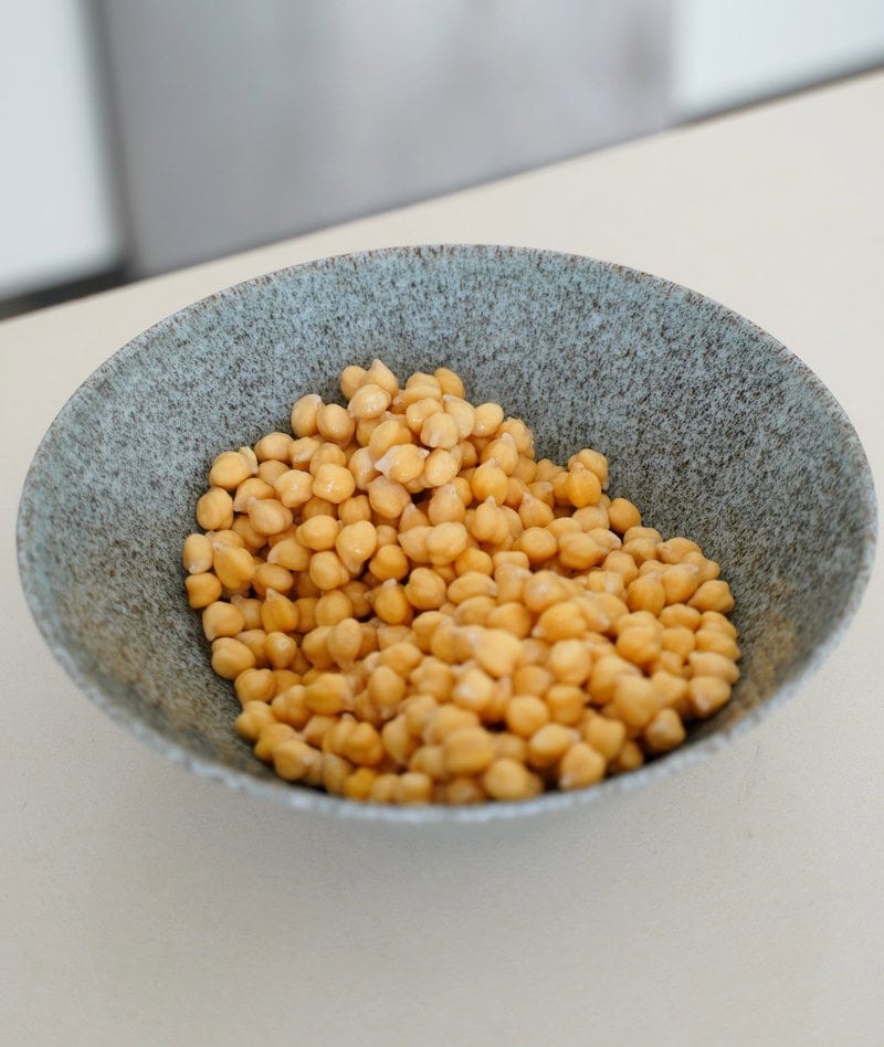 soaked chickpeas in bowl