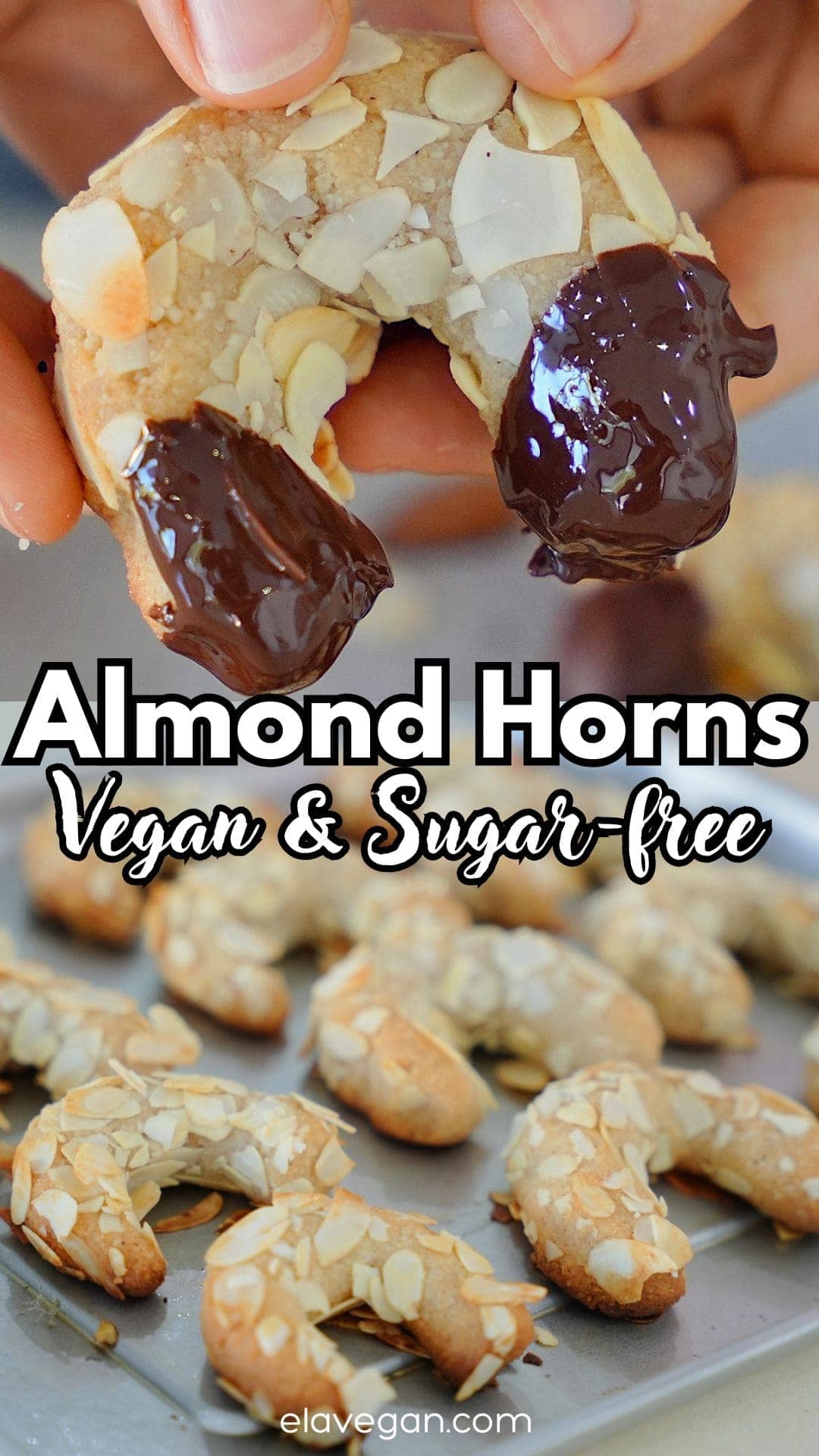 Pinterest vegan and sugar-free almond horns