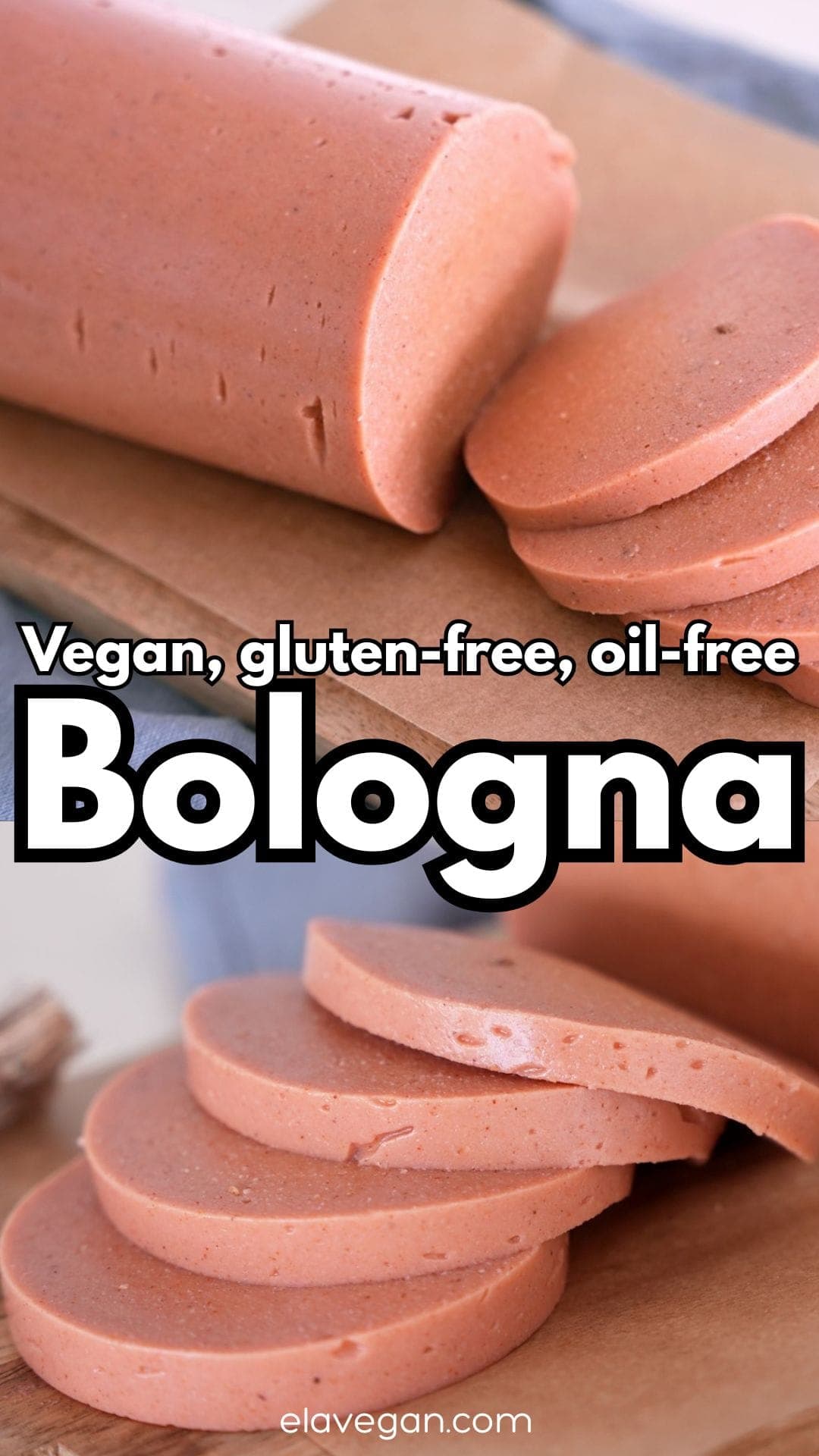 Pinterest collage vegan, gluten-free, oil-free bologna