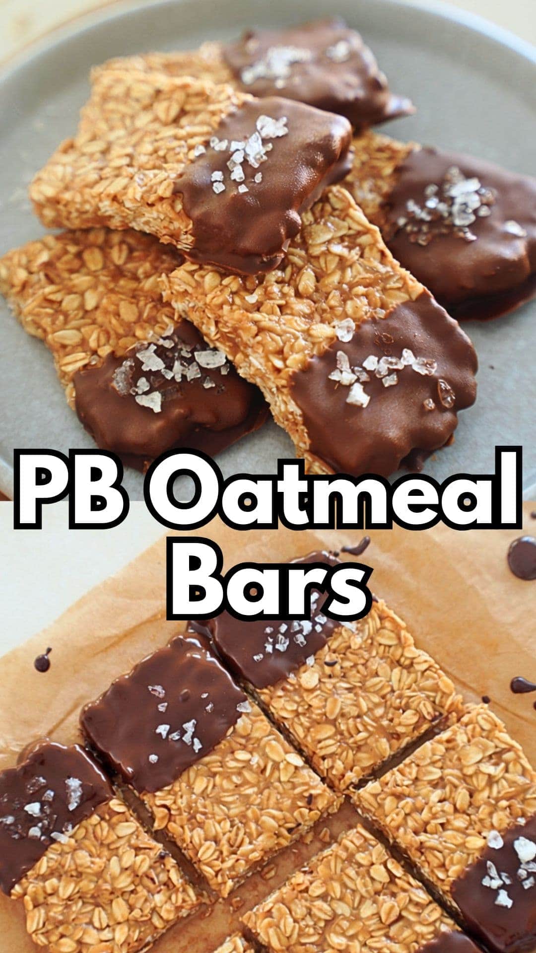 PB Oatmeal Bars Pinterest Collage.