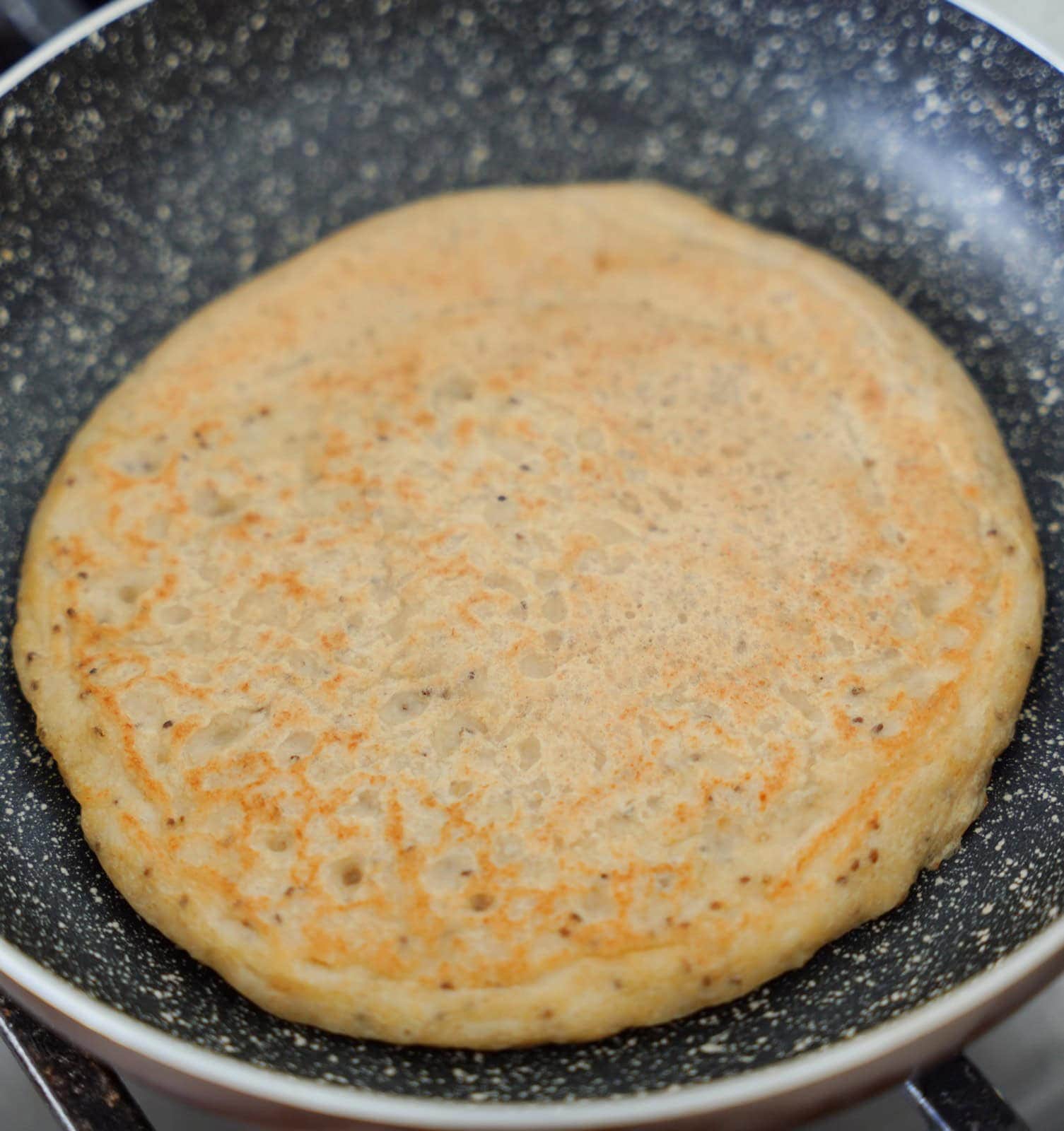 Oat chia wrap in skillet