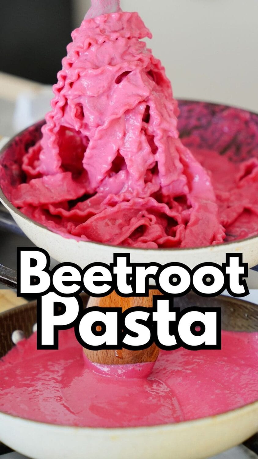 Pinterest Collage for beetroot pasta