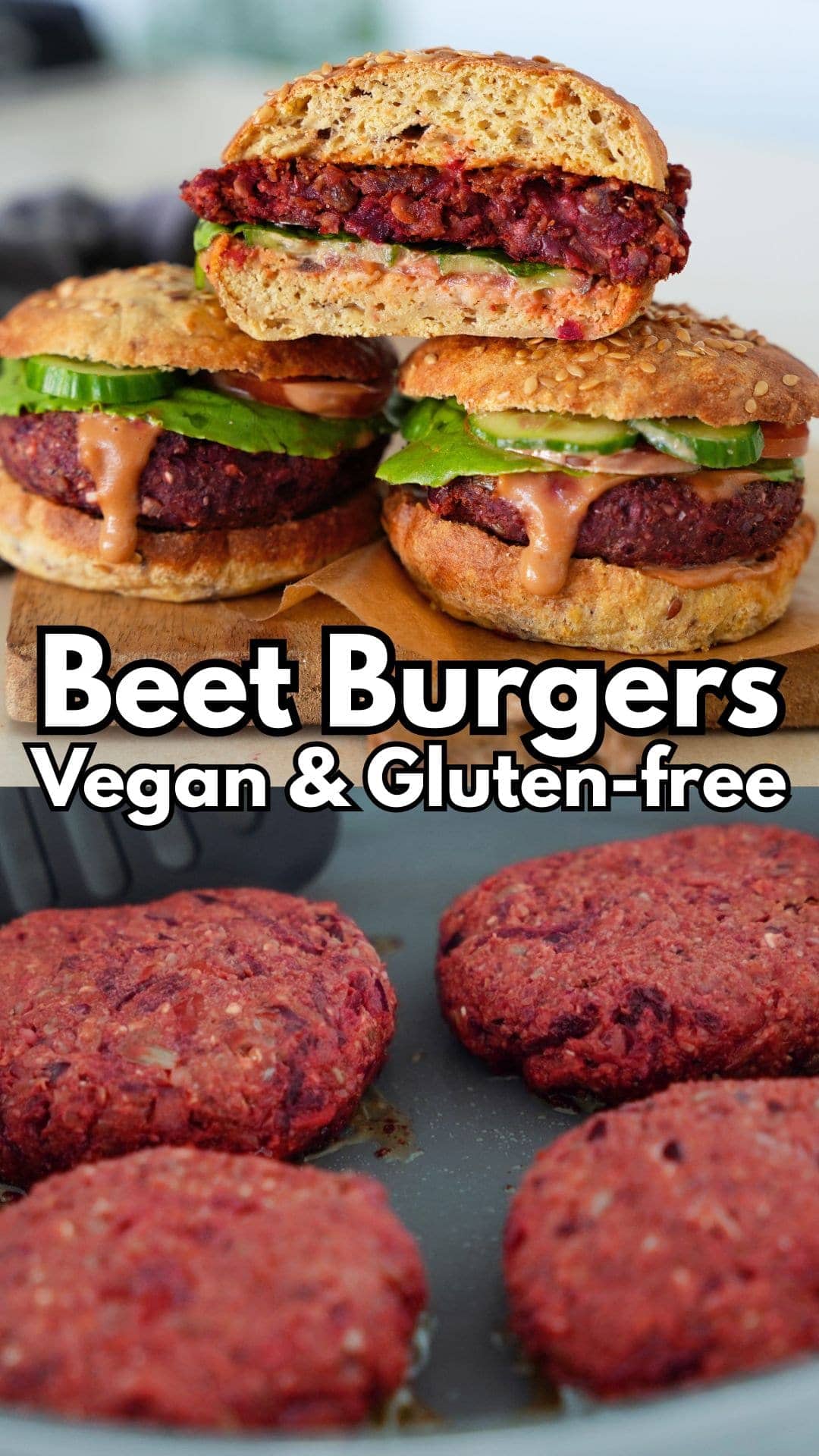 Pinterest collage Beet Burgers vegan and gluten-free