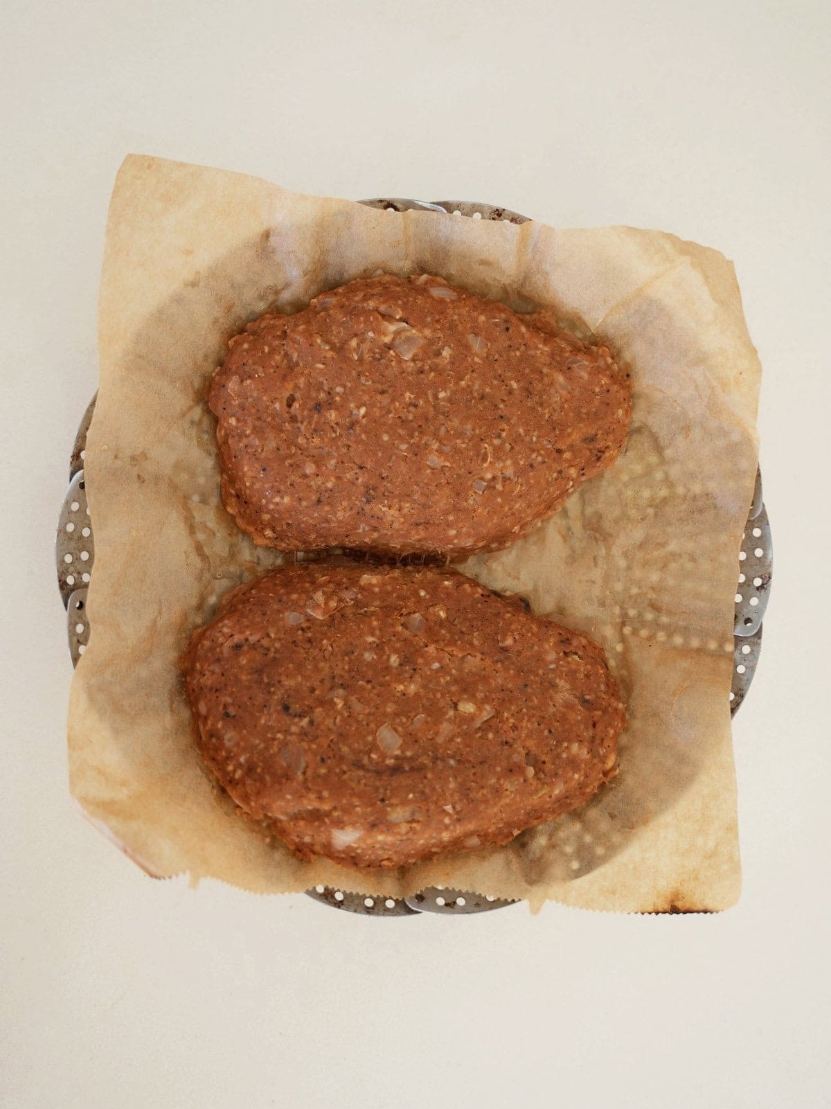 bean steaks on parchment paper after steaming