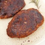 top shot of vegan white bean steaks