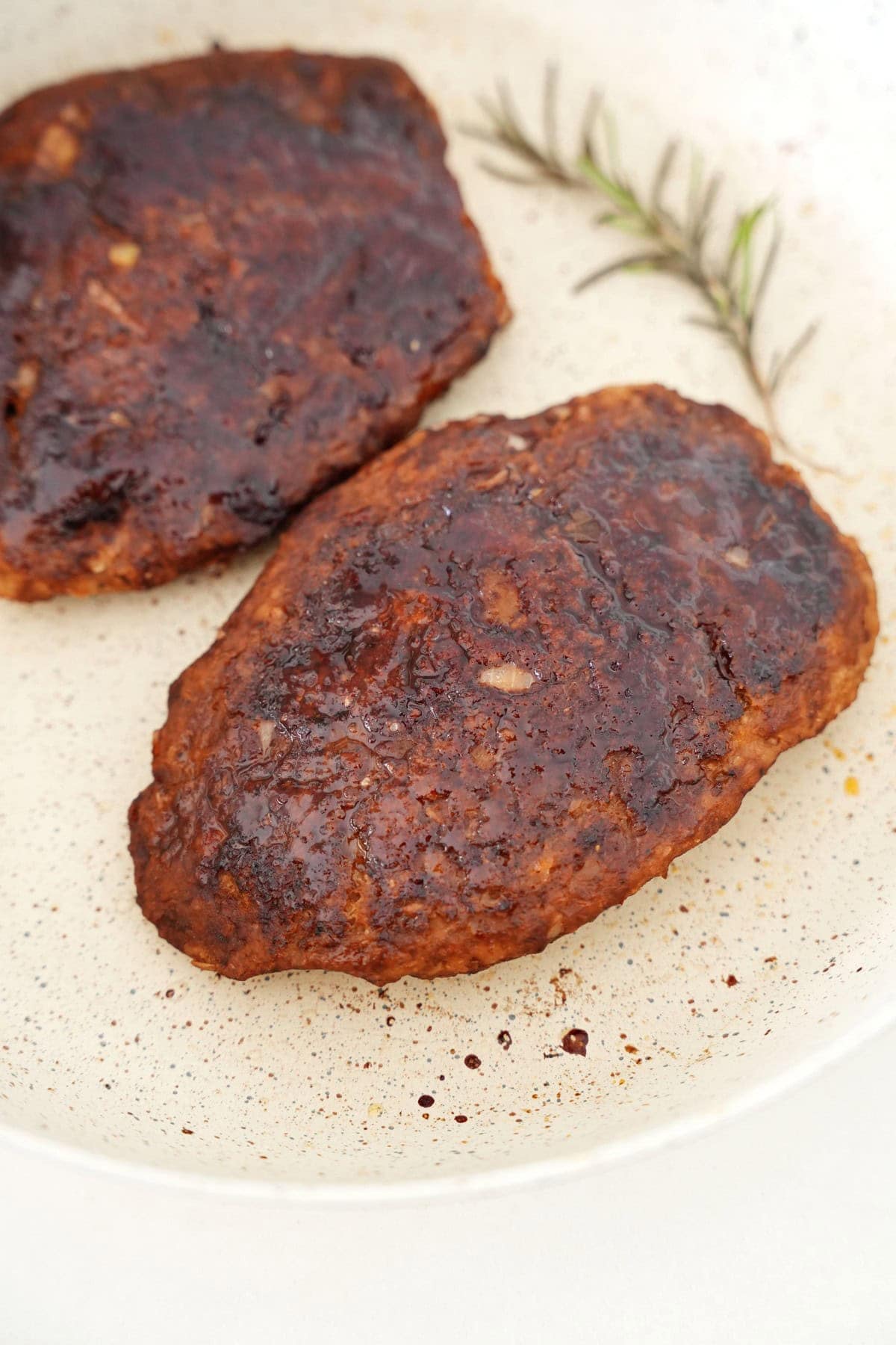 top shot of vegan white bean steaks