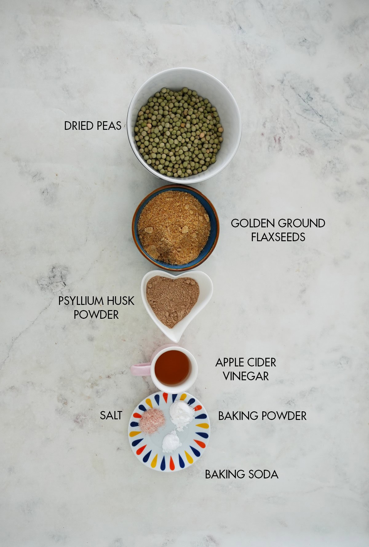 ingredients for pea bread