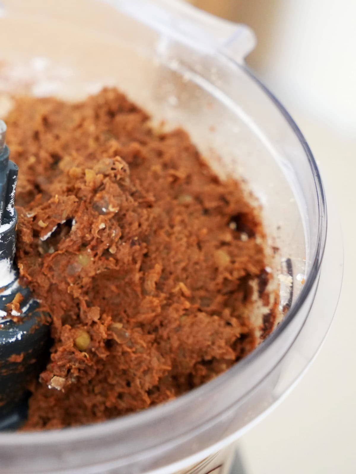 lentil mixture in food processor
